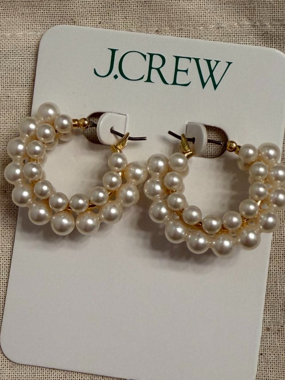 J.Crew Pearl Hoop Earrings NWT